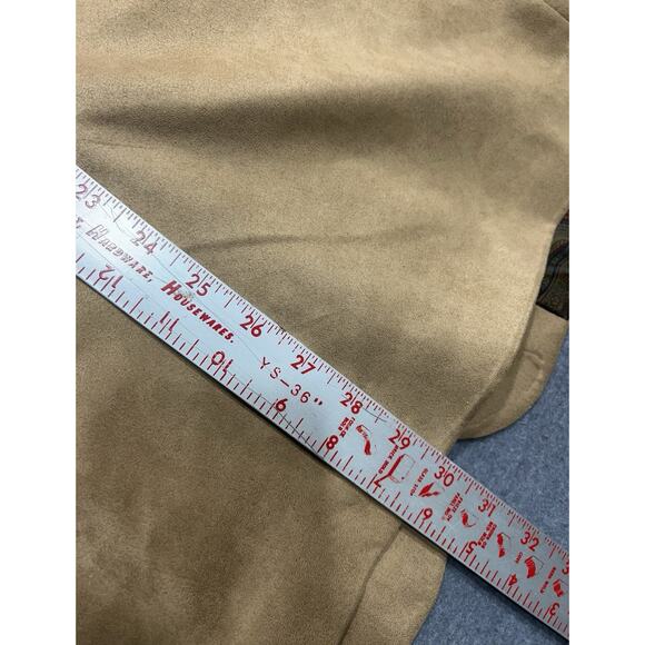 Vintage Lauren Ralph Lauren Sport Jacket Two Button Faux Suede Tan Mens Size 42S - Picture 12 of 12
